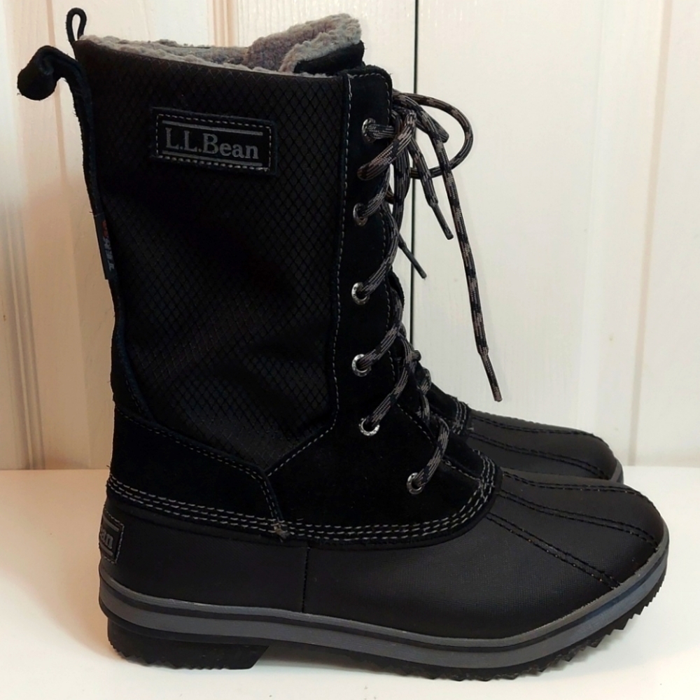 L.L. Bean Black Primaloft Snow Boots Sz 6